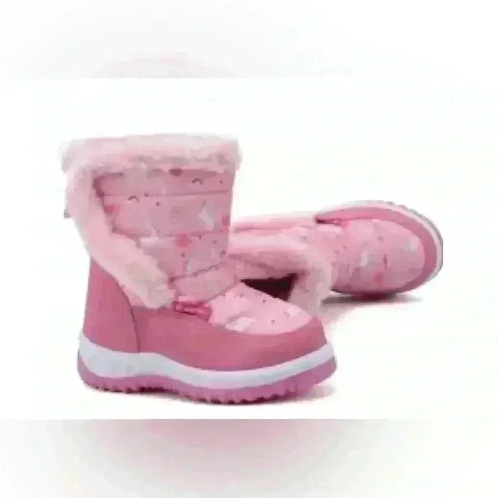 Merence girls kids  Pink Unicorn Winter Snow Boots size 23 us 7